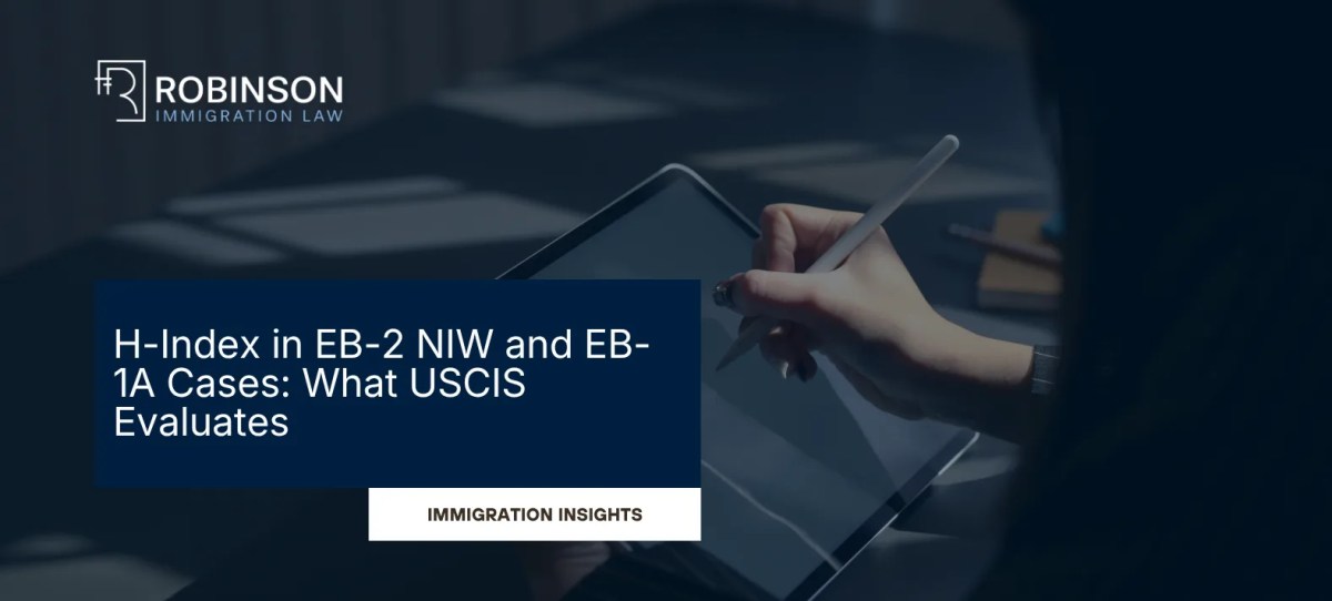 H-Index in EB-2 NIW and EB-1A Cases: What USCIS Evaluates
